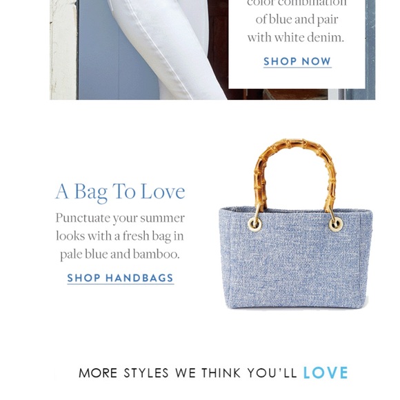 J. McLaughlin Cindy blue tweed bamboo handles handbag Like New - Picture 3 of 14